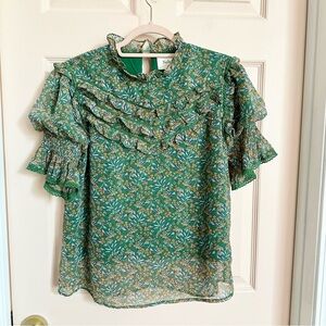 Green floral salt top